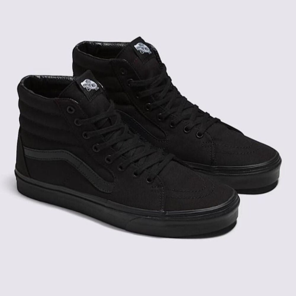Vans Sk8-Hi Black Skate Shoes Men's size 10 NEW!